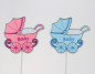 Preview: Stecker, Holzstecker Babywagen, Kinderwagen - rosa oder blau Bild 1