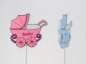 Preview: Stecker, Holzstecker Babywagen, Kinderwagen - rosa oder blau. Bild 4