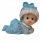 Preview: Kleine Figur "Baby liegend", Rosa oder Blau 4 cm