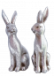 Preview: Osterdekoration - ein Hase (22 cm) in der Farbe Silber - 1