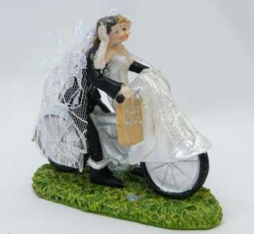 Hochzeitsdekoration. Tortenfigur Fahrrad. Tischdeko-online.de 3