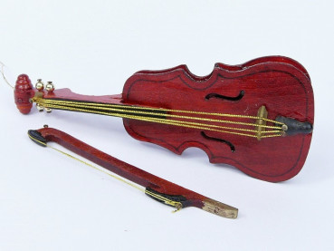 Kleine Geige aus Holz 1 - Tischdeko-online