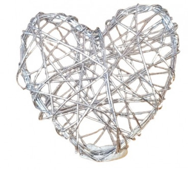 Streudeko - Herzen aus Silberdraht zum Streuen, 4 cm - 1