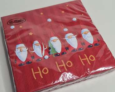 Servietten - Santas singing Ho Ho Ho, in der Farbe Rot - 2