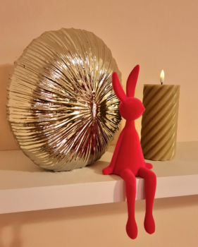 Sitzender Osterhase – Beflockte Dekofigur in 4 Farben - 6