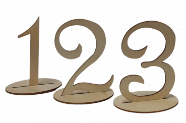 Tischnummern aus Holz, 11 cm von 1 bis 10  - 1