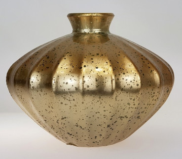 Goldfarbene, handgefertigte Vase - 2