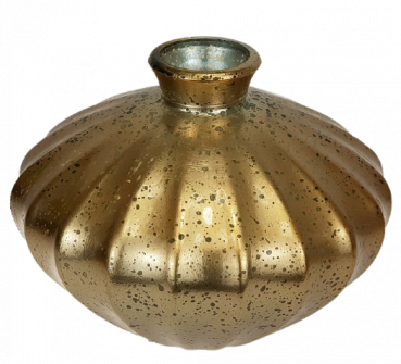Goldfarbene, handgefertigte Vase - 1