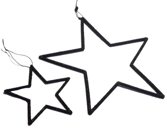 Offener Stern aus Kunststoff in der Farbe Schwarz