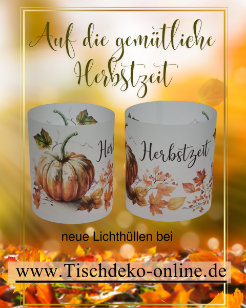 Lichhülle, Tischlicht "Kürbis-Liebe"