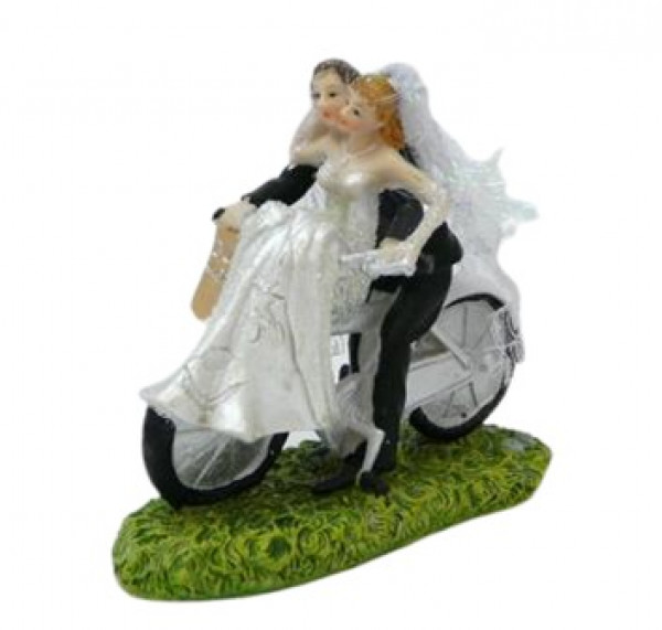 Hochzeitsdekoration. Tortenfigur Fahrrad. Tischdeko-online.de 1
