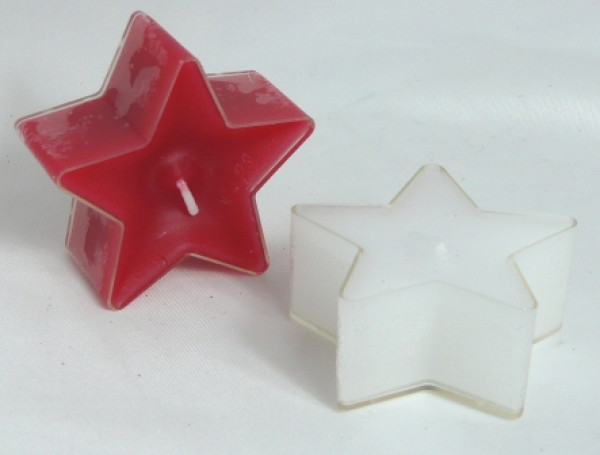 Kerzen - Stern-Teelicht in rot oder weiß. Tischdeko-online 3